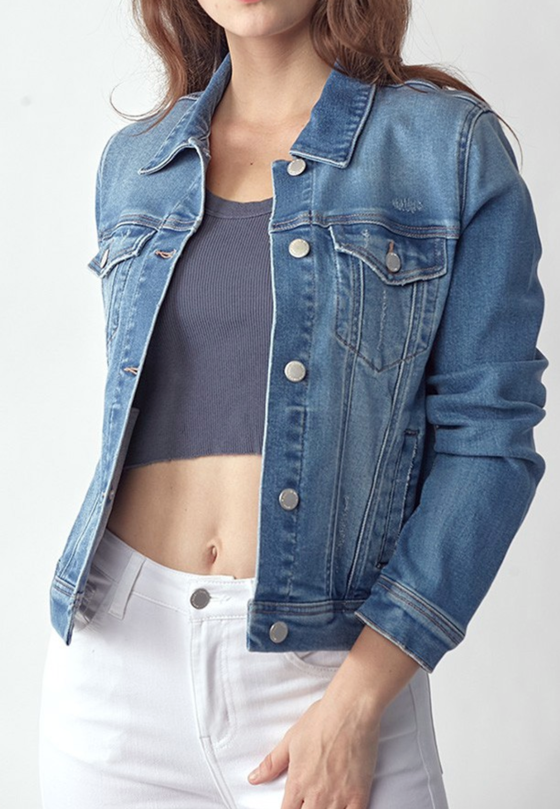 Soft Washed Denim Jacket by Risen