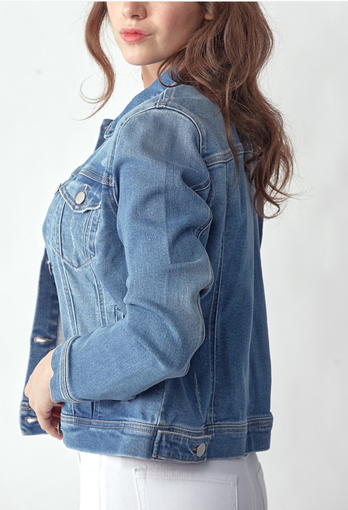Soft Washed Denim Jacket by Risen