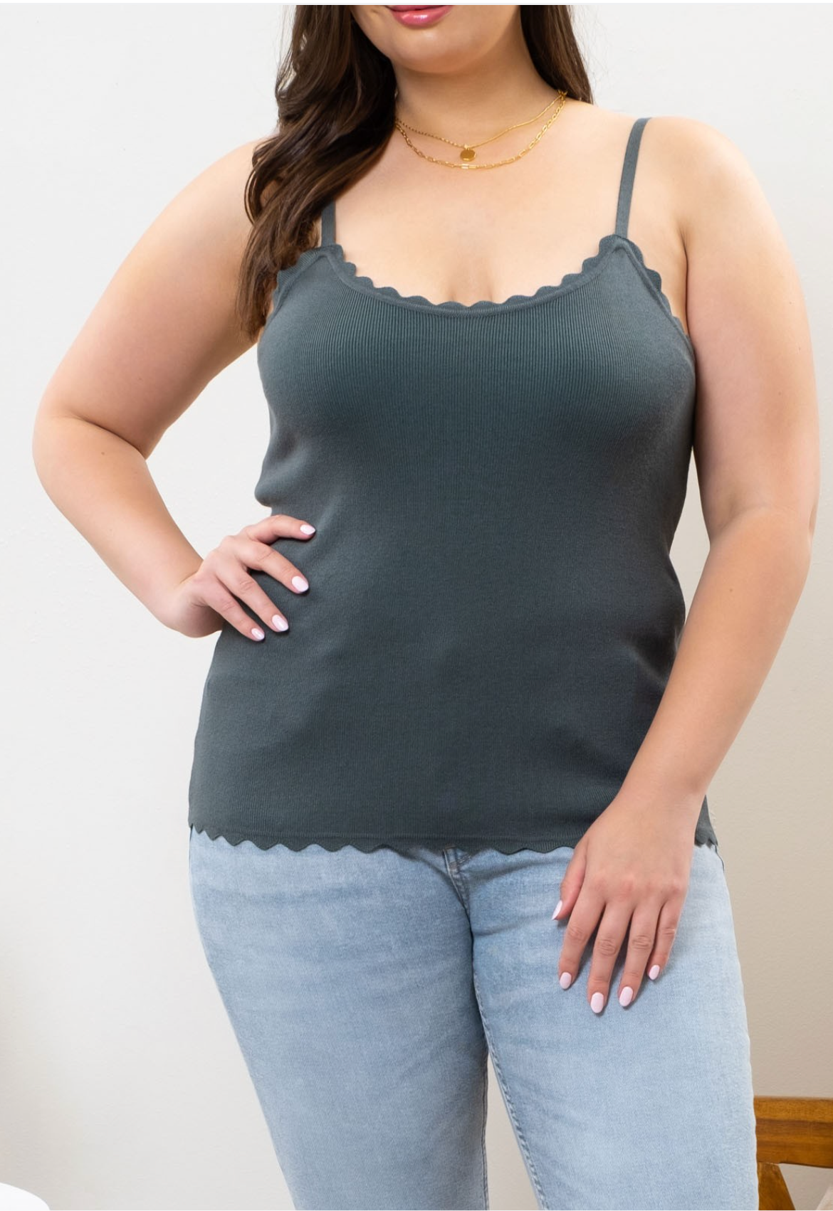 Scalloped Knit Cami