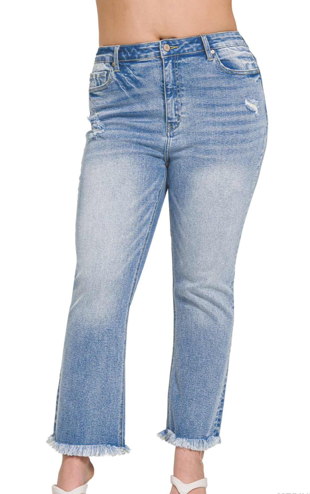 27" Zenana HR Light Distressed Straight
