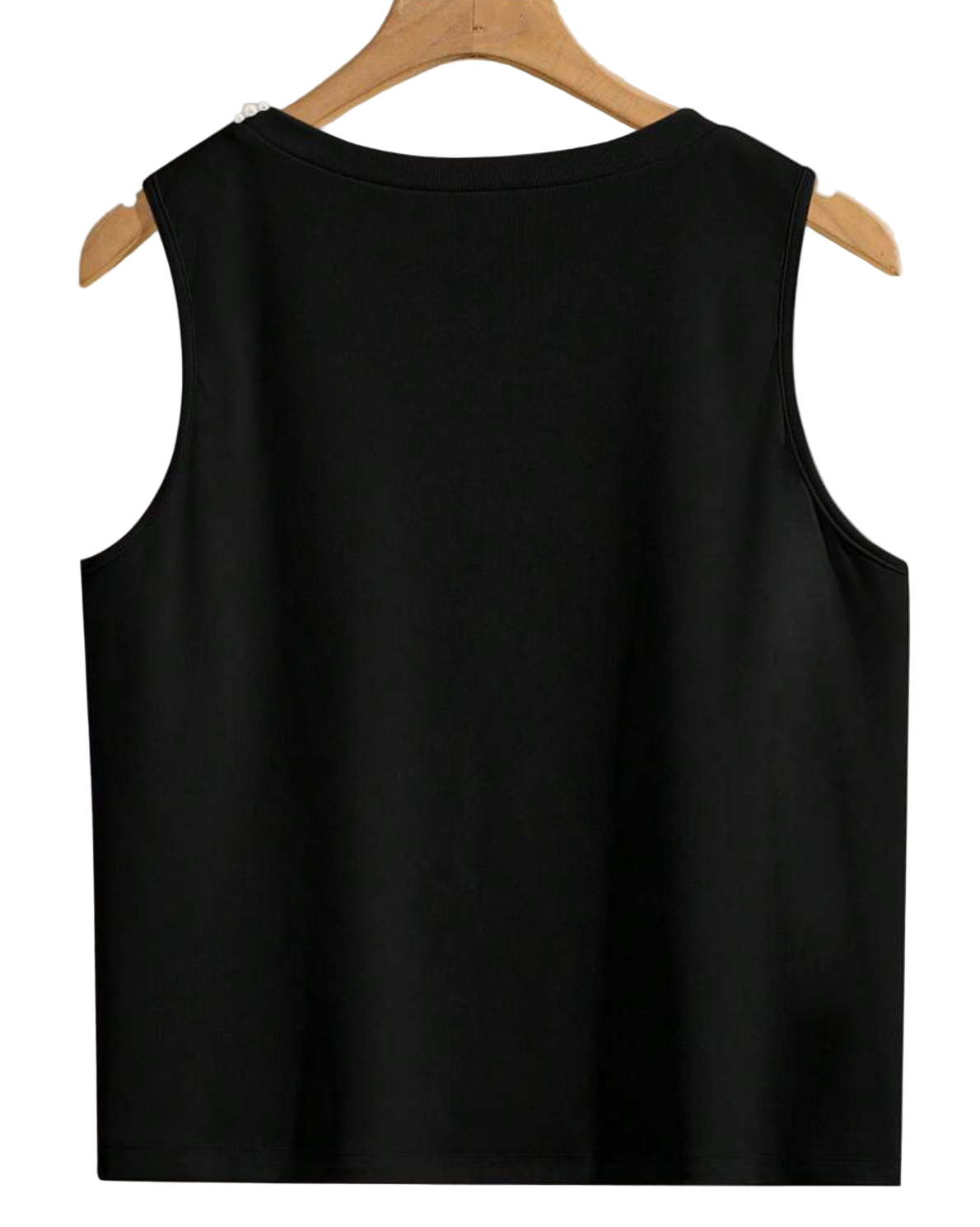 Sleeveless Pearl Trim Top