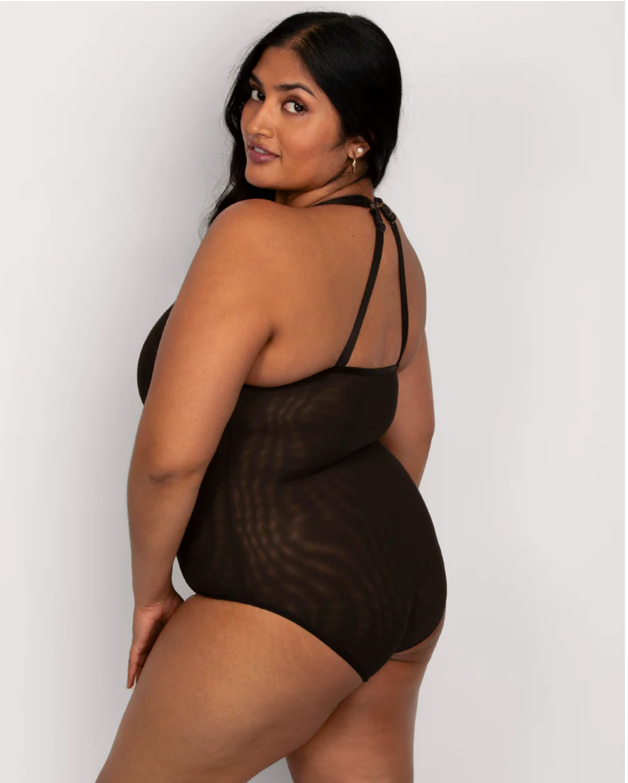 Emily Sheer Mesh J-Hook Bodysuit