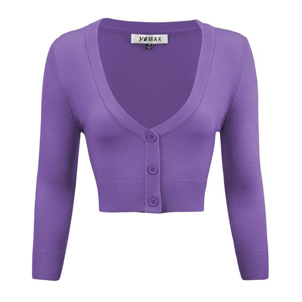 Cropped Plus Size Button Cardigan Sweater