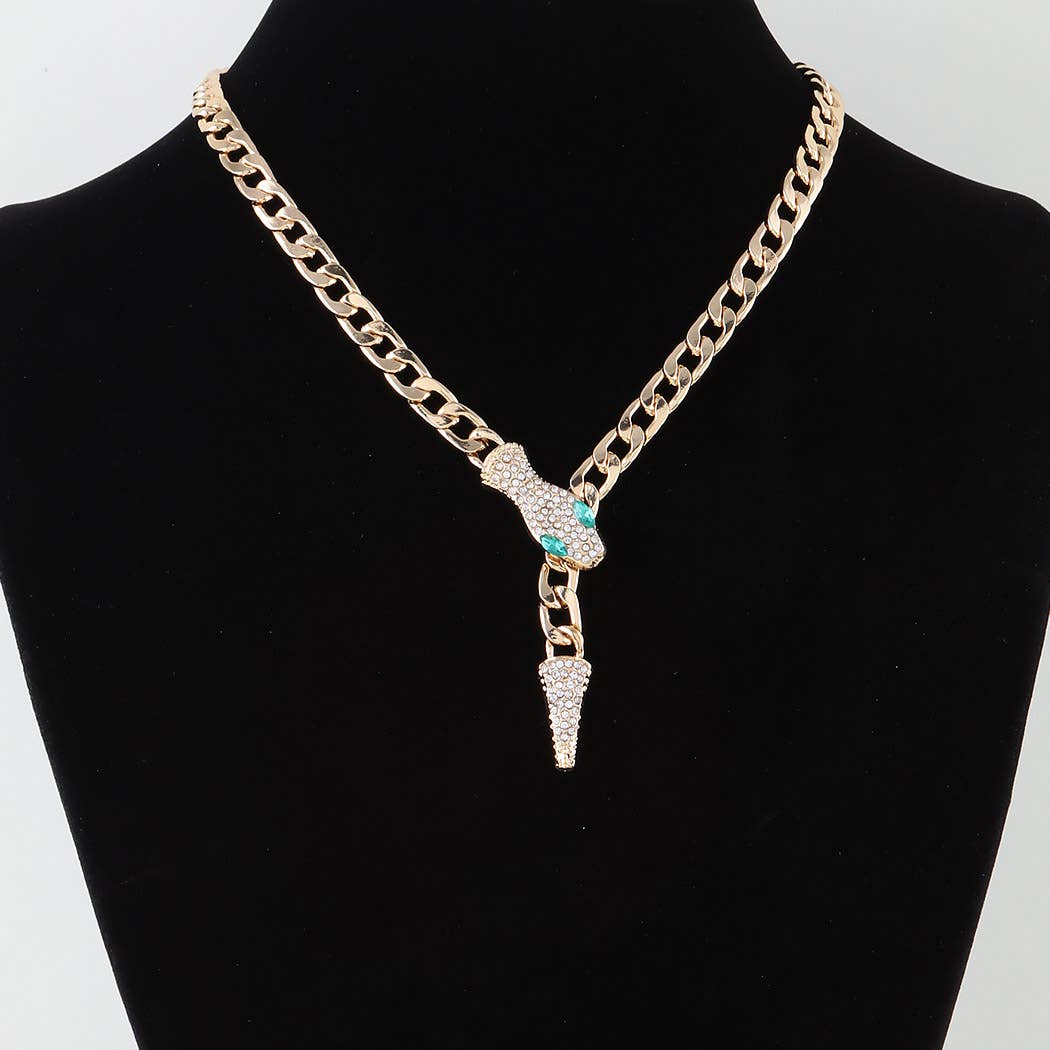 Jeweled Serpent Chain Necklace