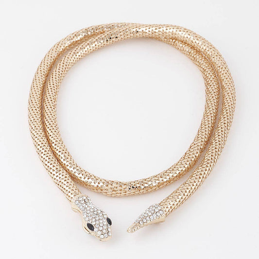 Jeweled Serpent Coil Necklace
