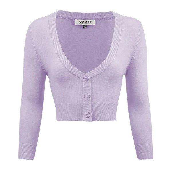 Cropped Plus Size Button Cardigan Sweater