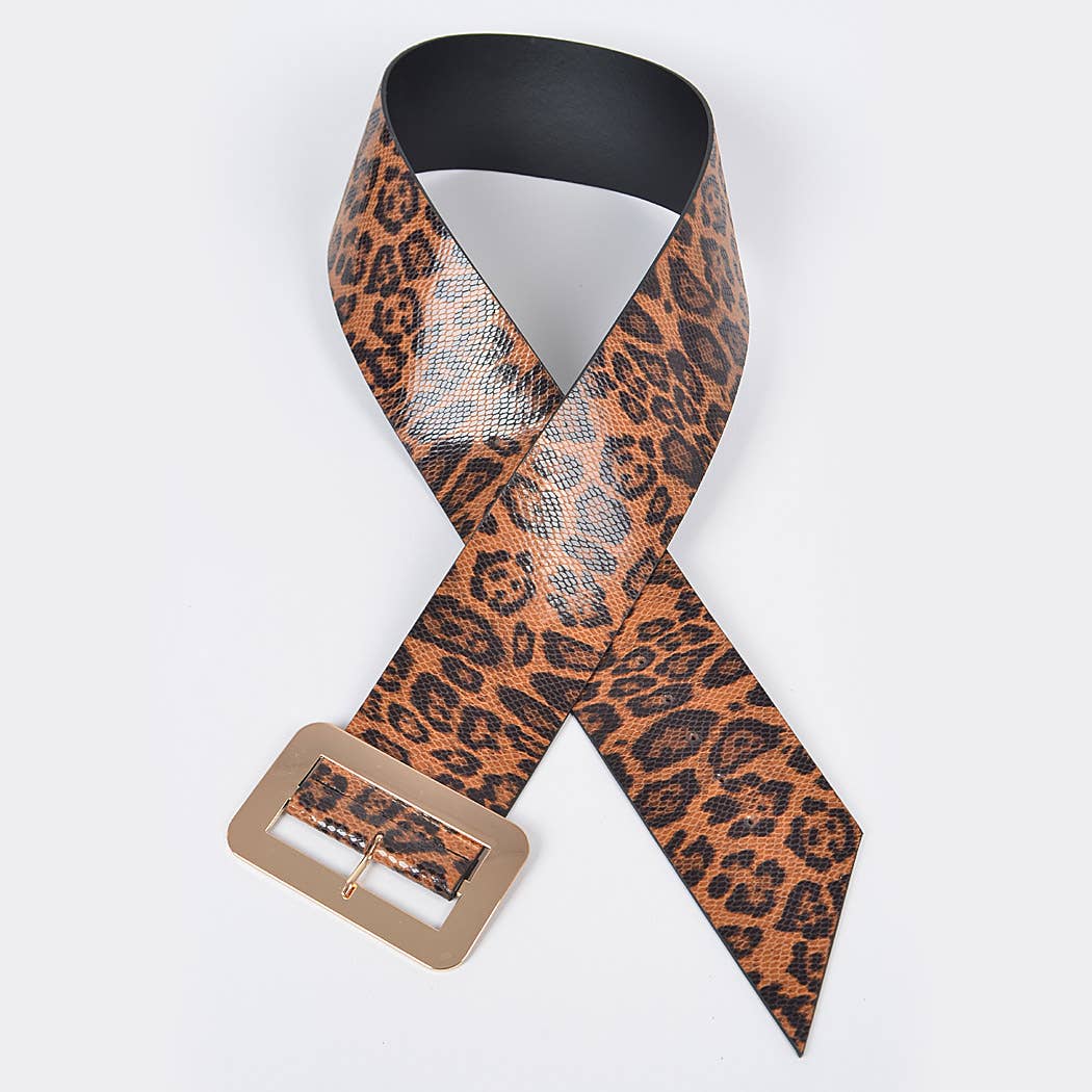 Wide Leopard Belt