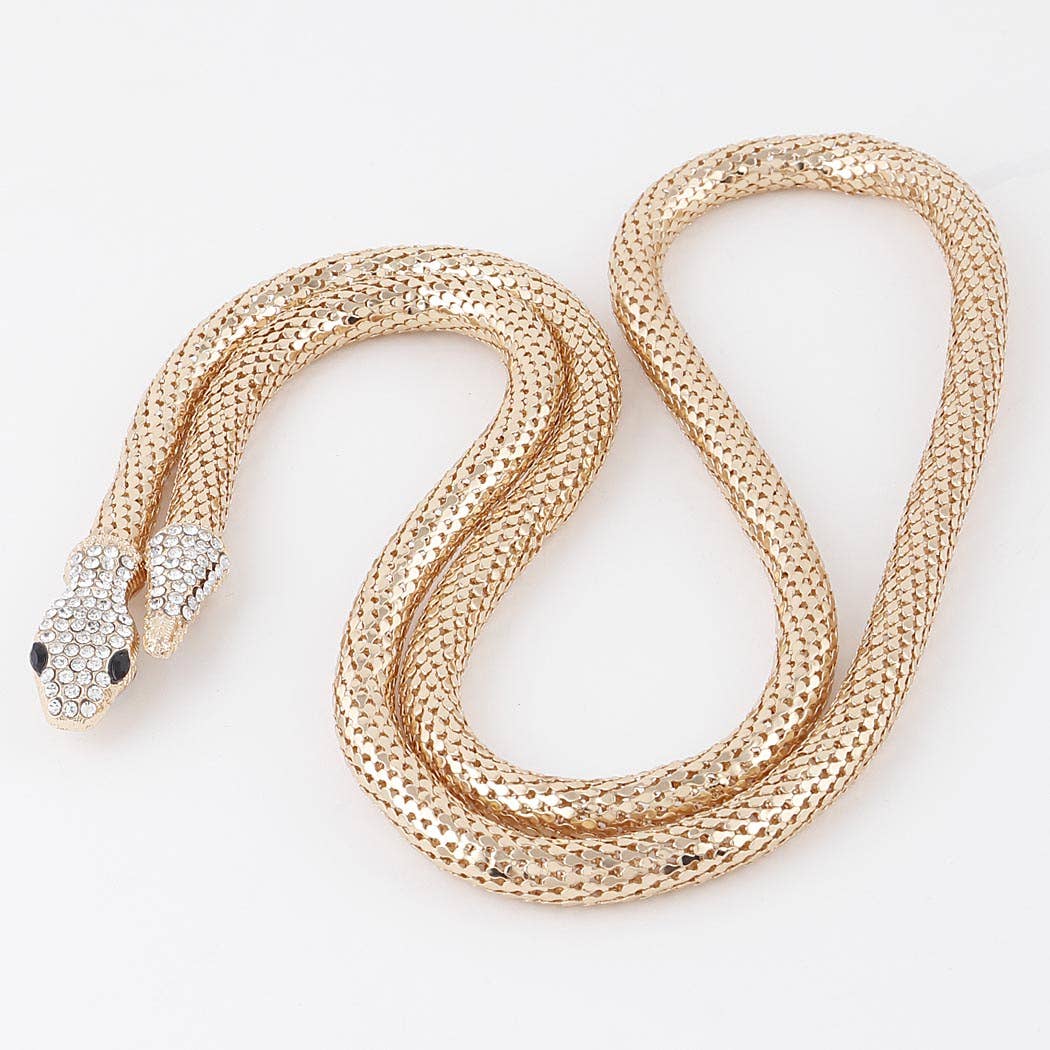 Jeweled Serpent Coil Necklace