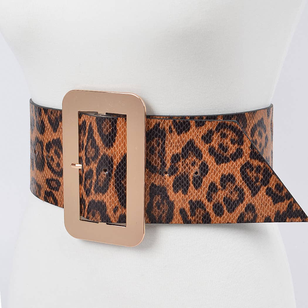 Wide Leopard Belt