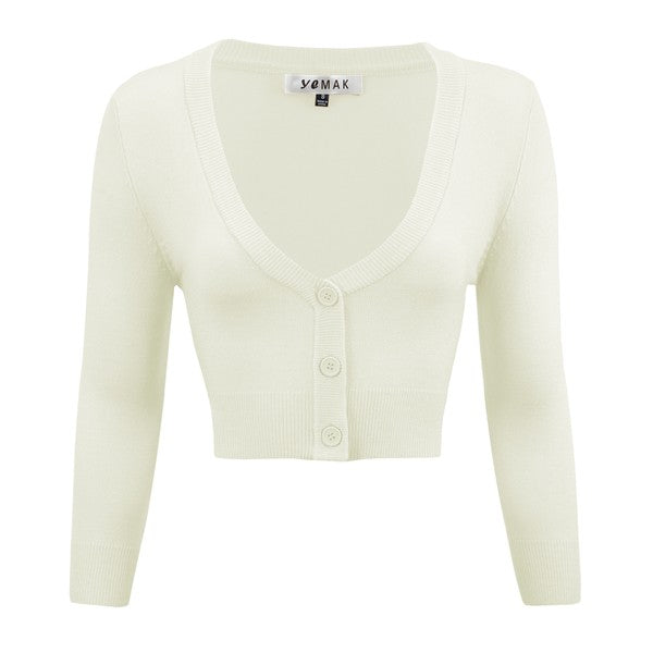 Cropped Plus Size Button Cardigan Sweater