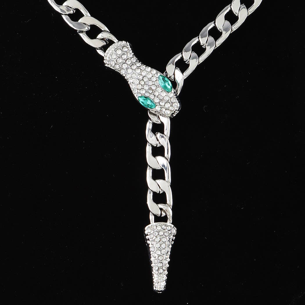 Jeweled Serpent Chain Necklace