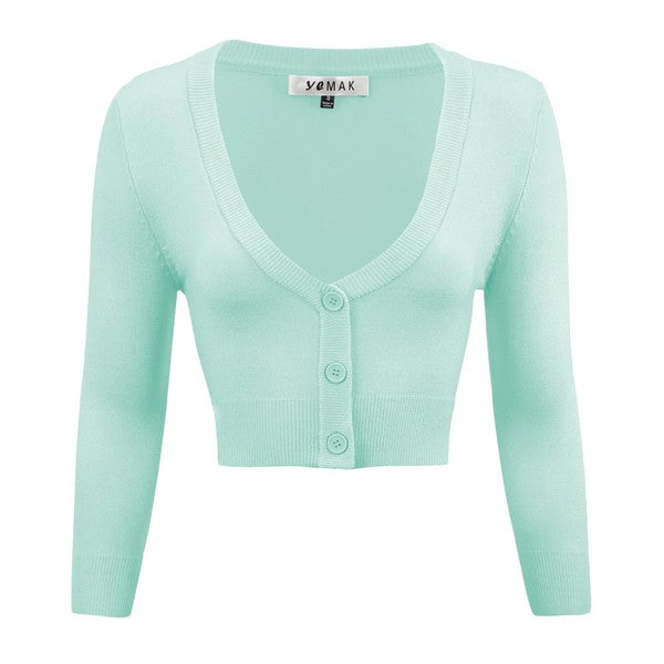 Cropped Plus Size Button Cardigan Sweater