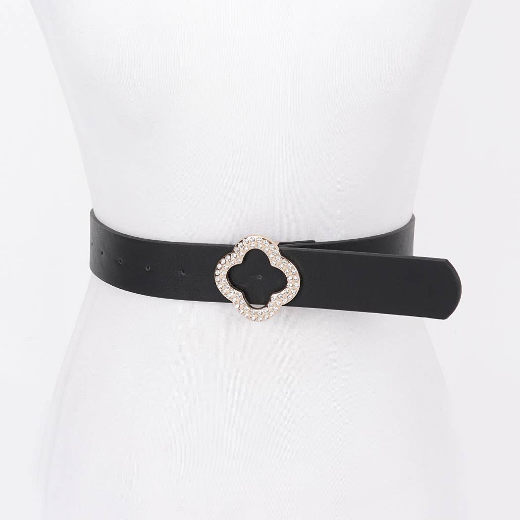 Clover Rhinestone Plus Size Belt