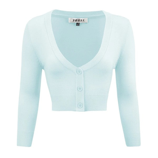 Cropped Plus Size Button Cardigan Sweater