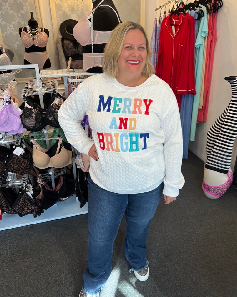 Merry & Bright Quilted Sweatshirt