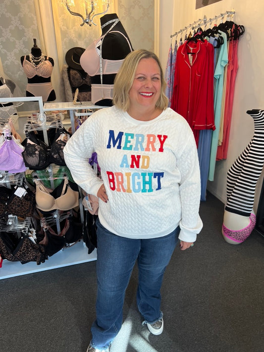 Merry & Bright Quilted Sweatshirt