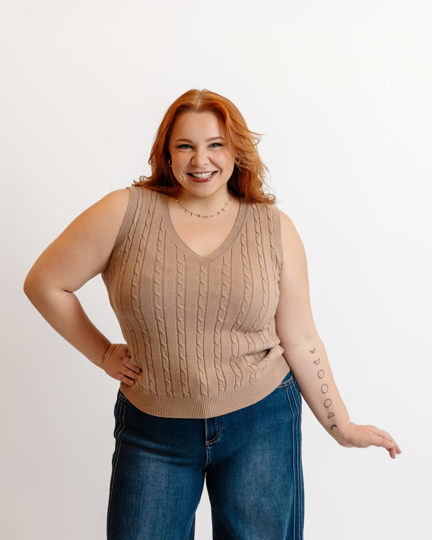 Cable Knit Sweater Vest