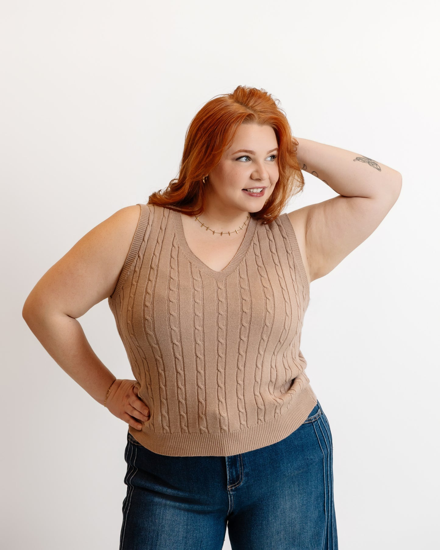 Cable Knit Sweater Vest