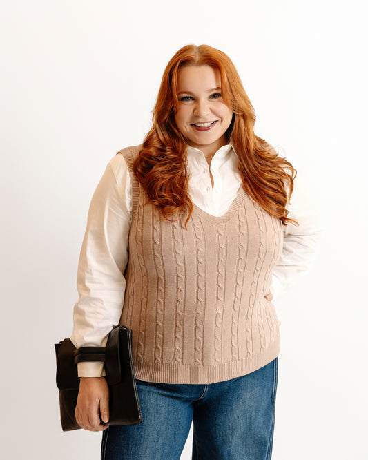 Cable Knit Sweater Vest