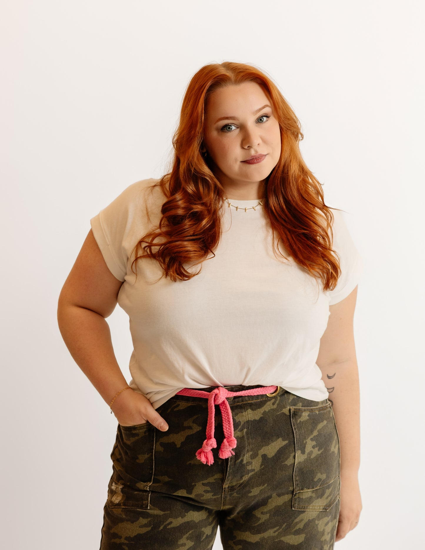 Camo Pants with Braided Belt