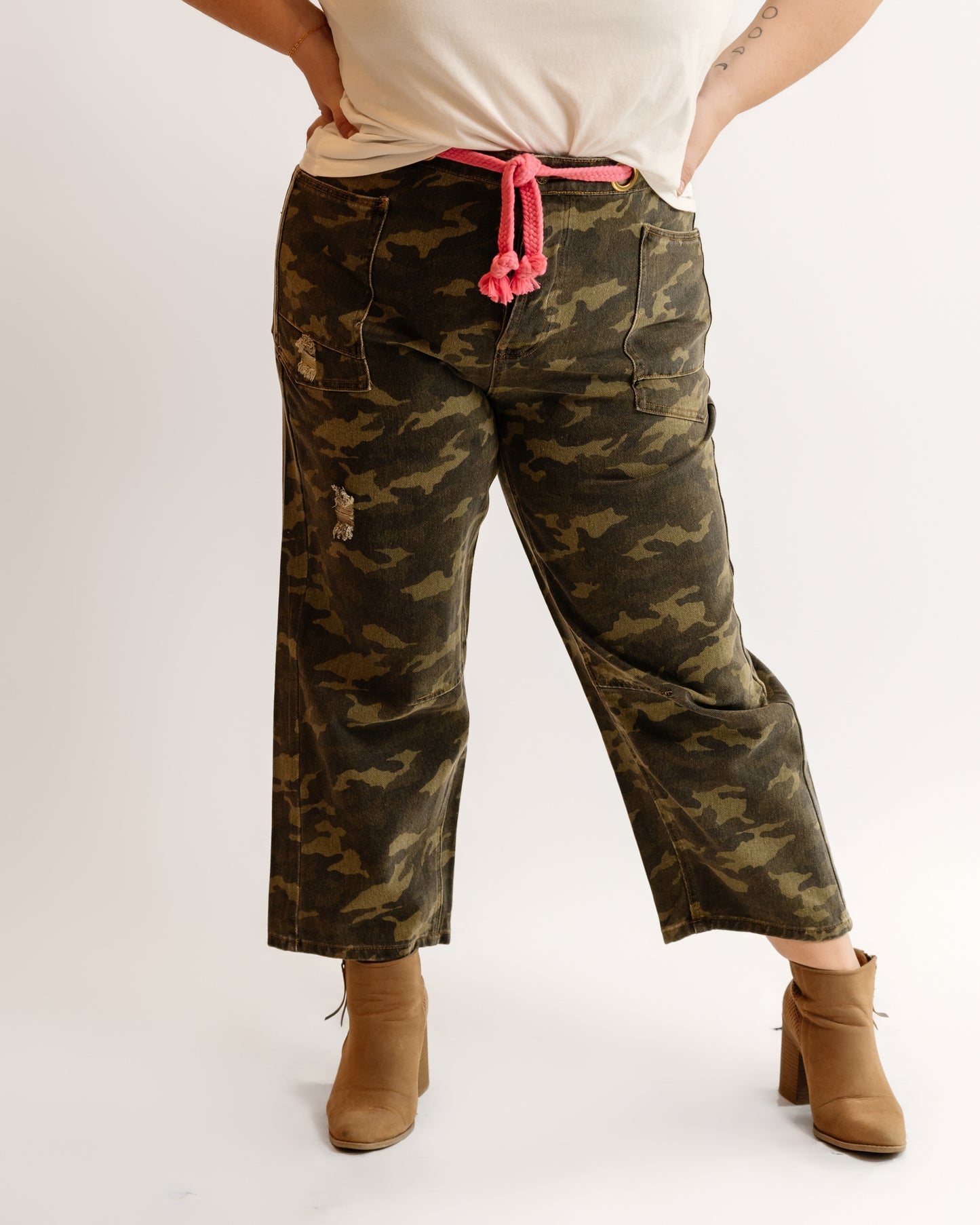 Camo Pants with Braided Belt