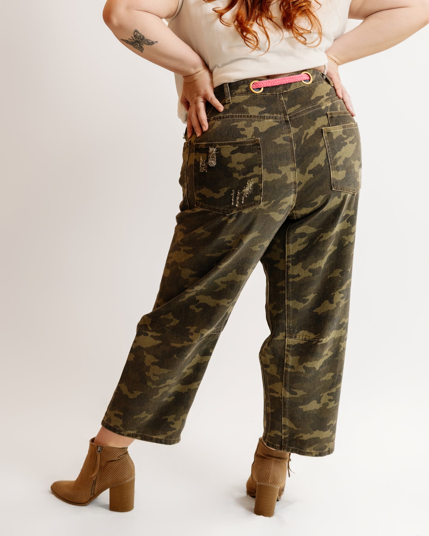 Camo Pants with Braided Belt