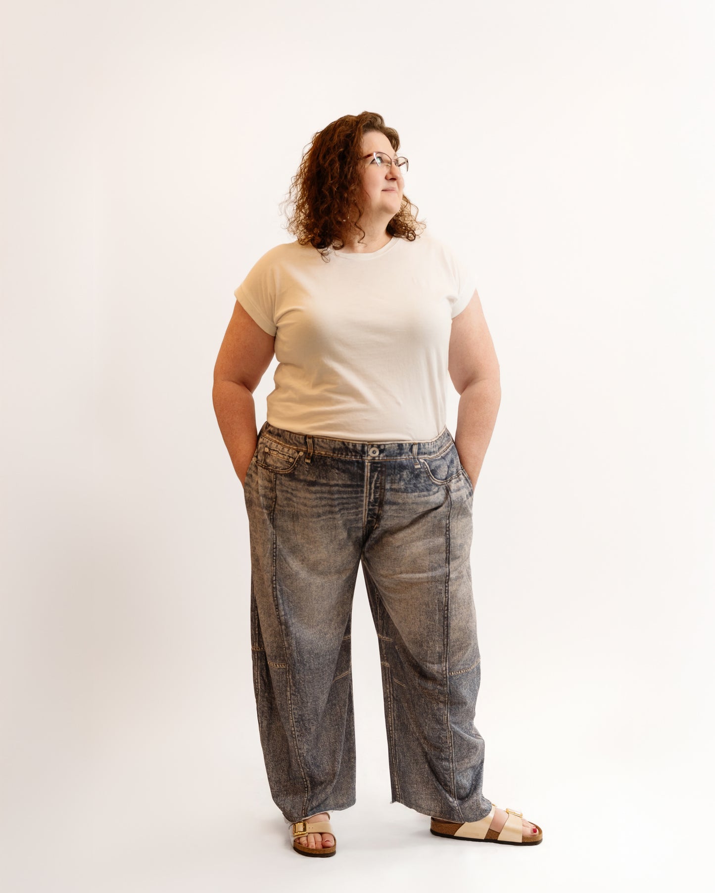Illusion Denim Barrel Pants