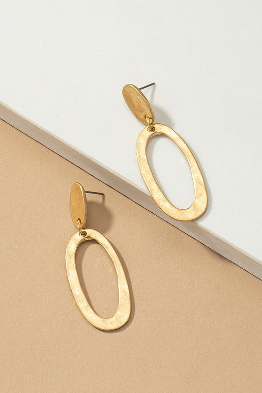 Hammered Gold Drop Earring