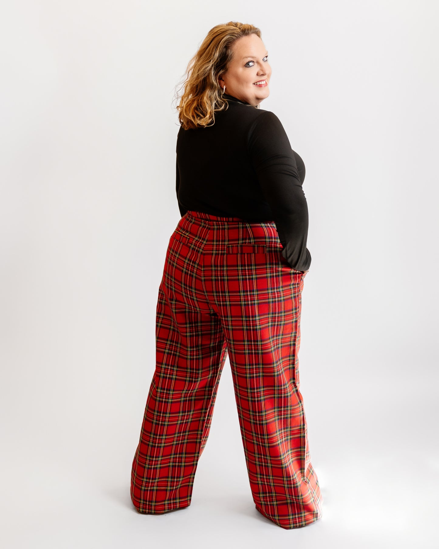 Plaid Wide Leg Sailor Pants