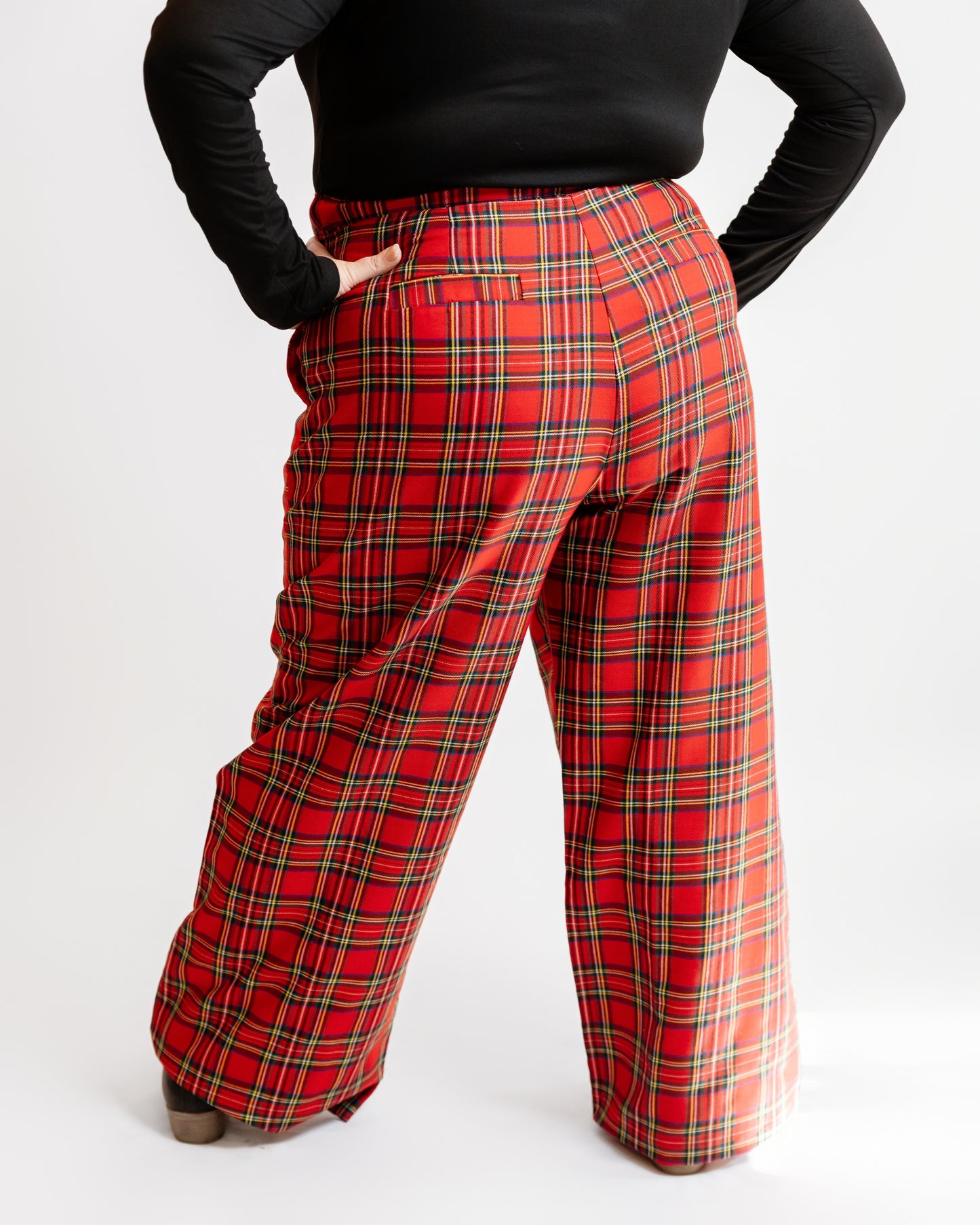 Plaid Wide Leg Sailor Pants