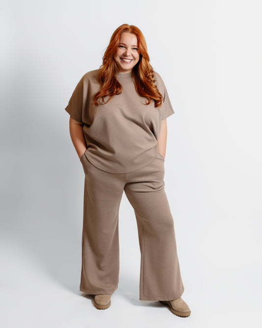 Curved Hem Scuba Pant Set