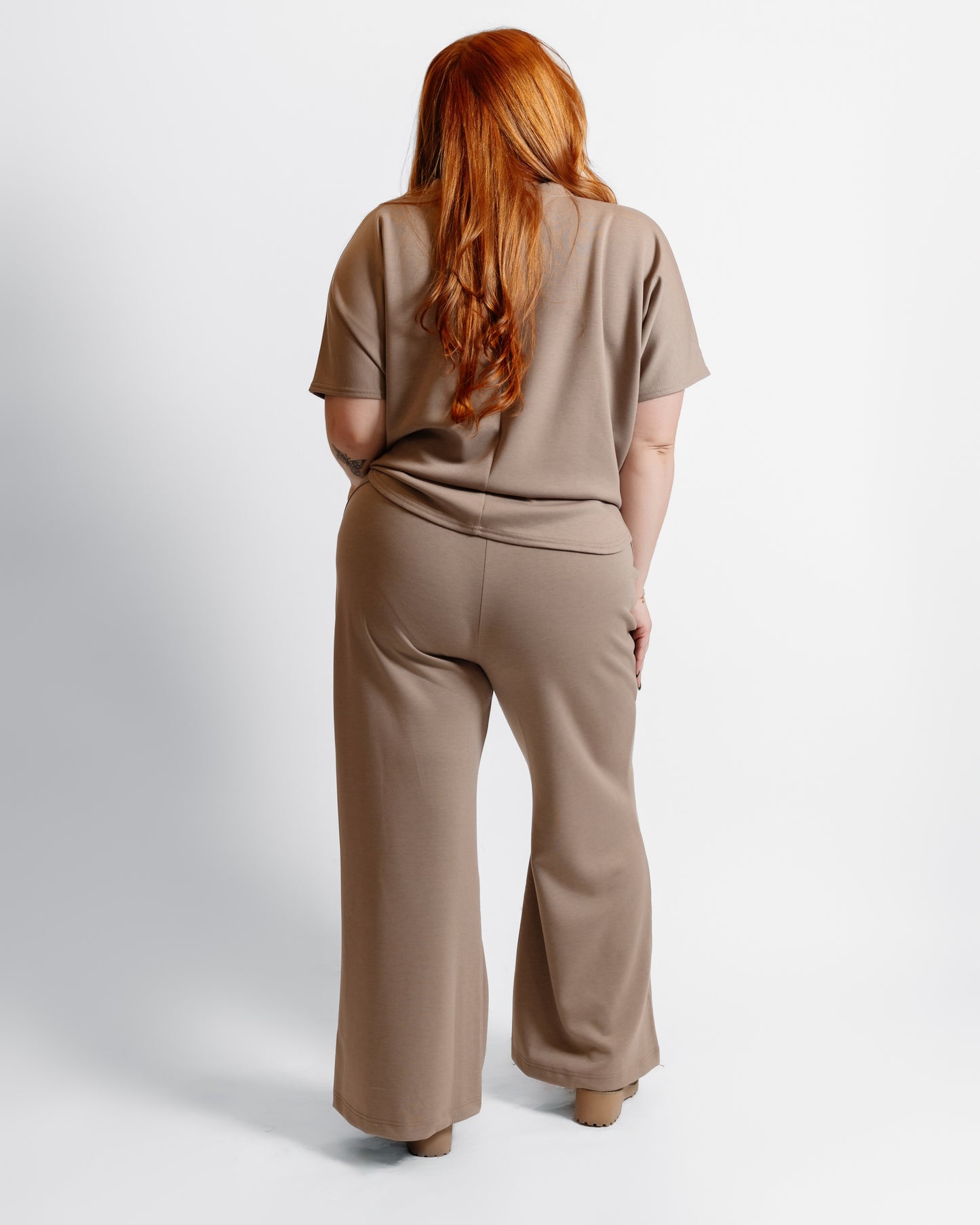 Curved Hem Scuba Pant Set