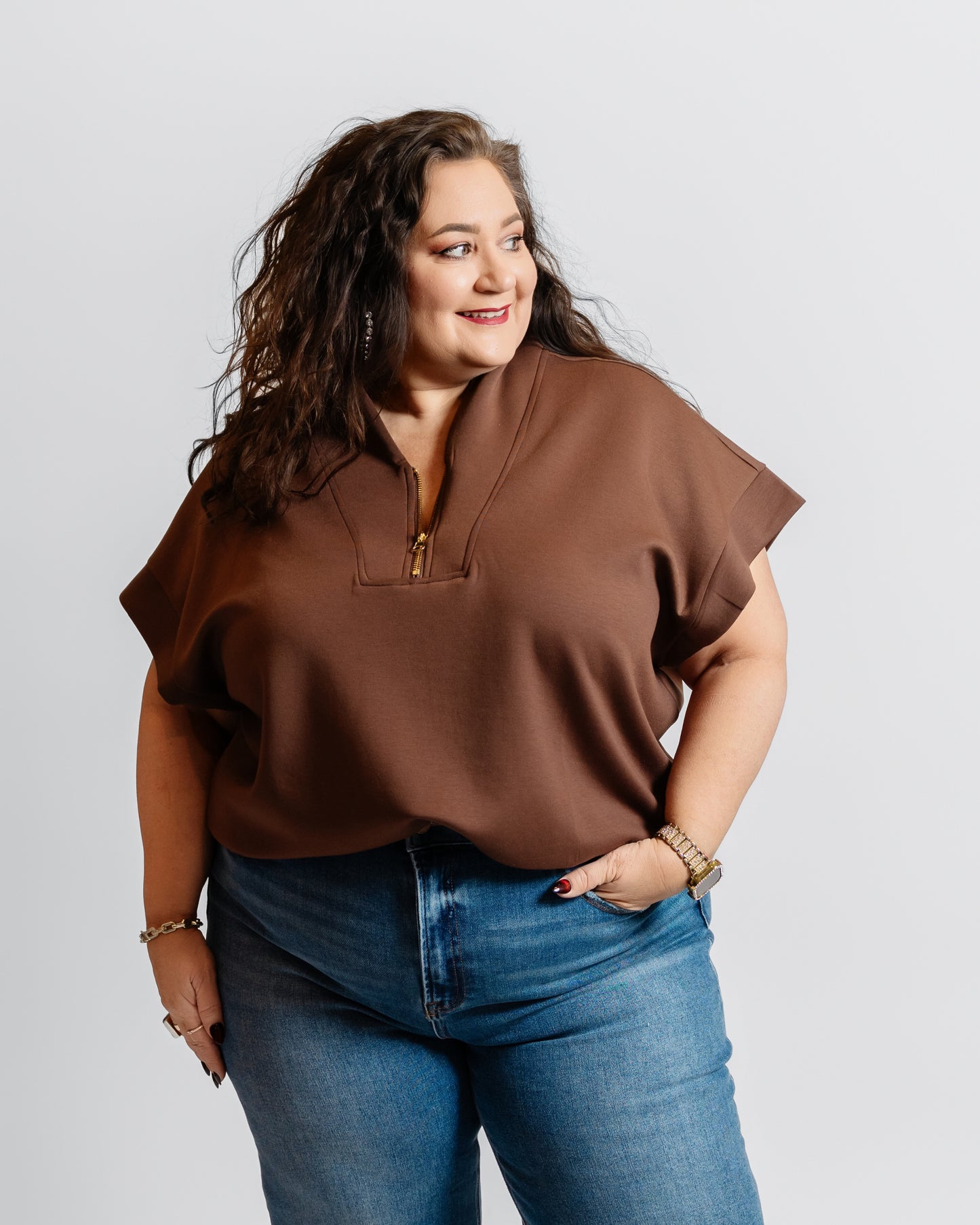 Half Zip Scuba Sweatshirt