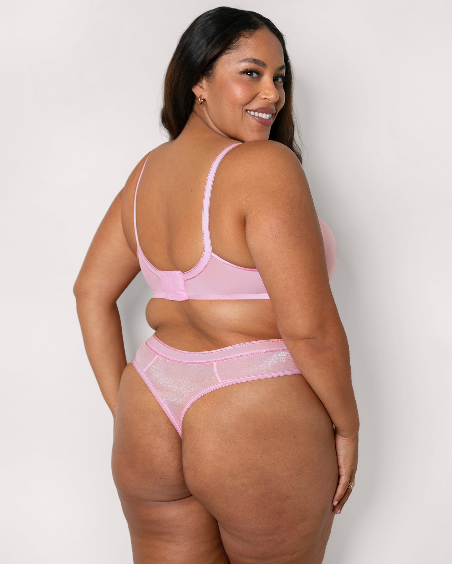 Liza Shimmer Unlined Mesh Full Coverage Underwire Bra