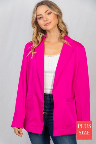 Woven Open Front Blazer