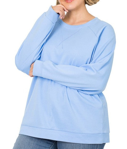 Raglan Sleeve Round Neck Pullover