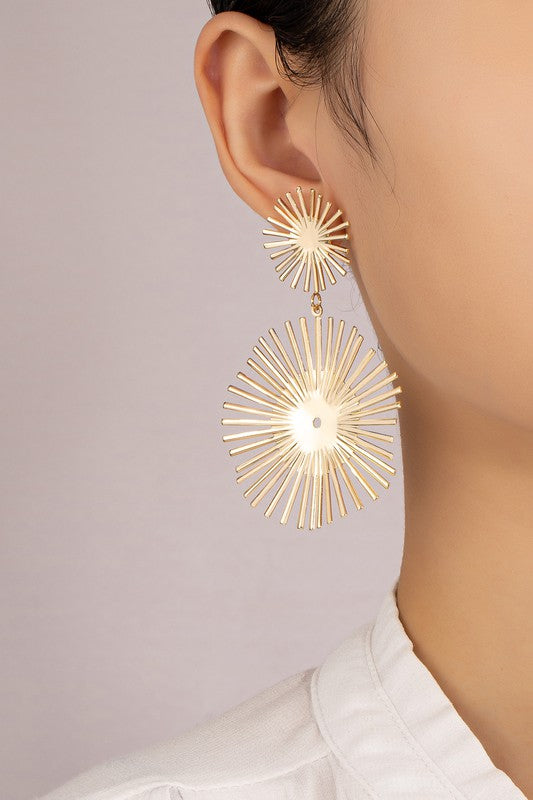 Sun Ray Drop Earrings