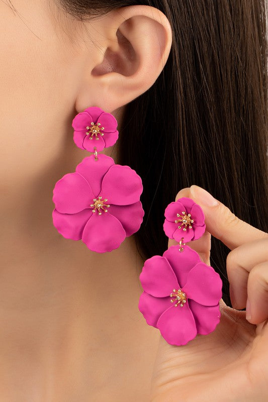 3D Flower Earrings