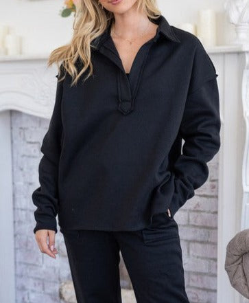 Exposed Seam Fleece Top