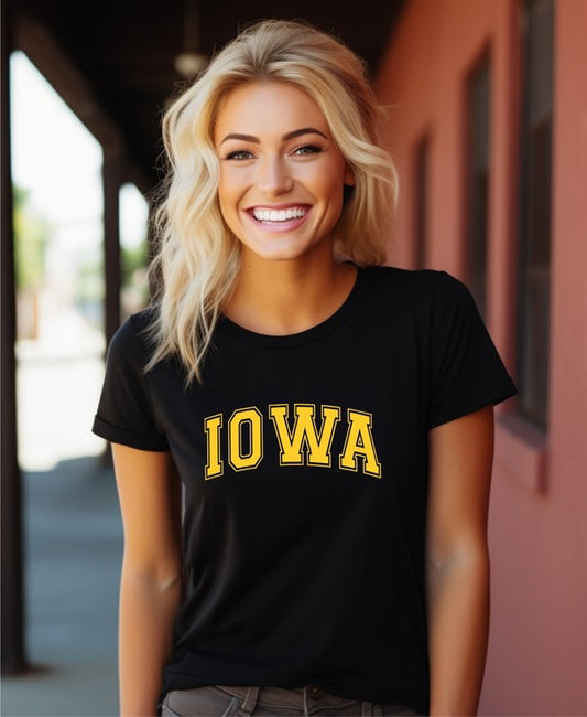 Iowa Varsity Font Boutique Style Tee