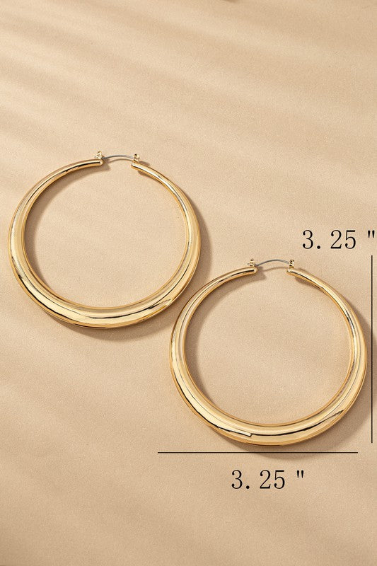 Large Tapered Hoop Earring