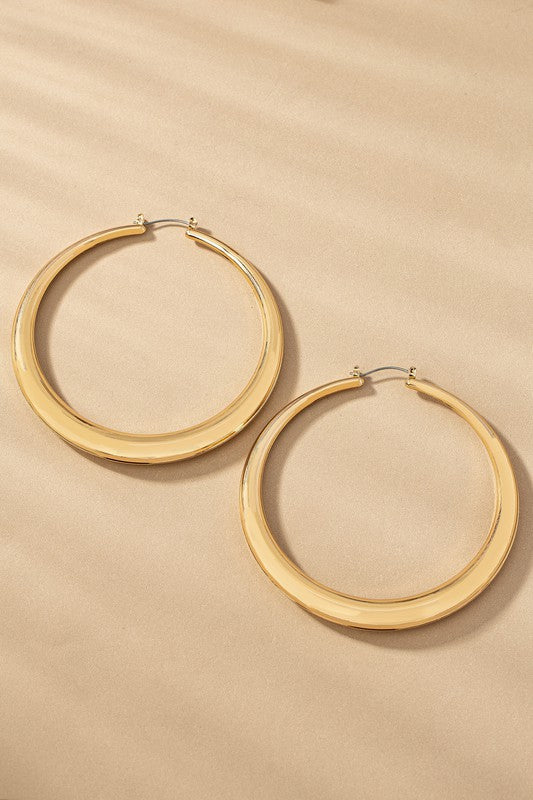 Large Tapered Hoop Earring