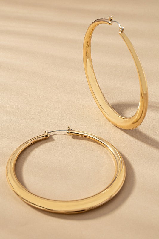 Large Tapered Hoop Earring