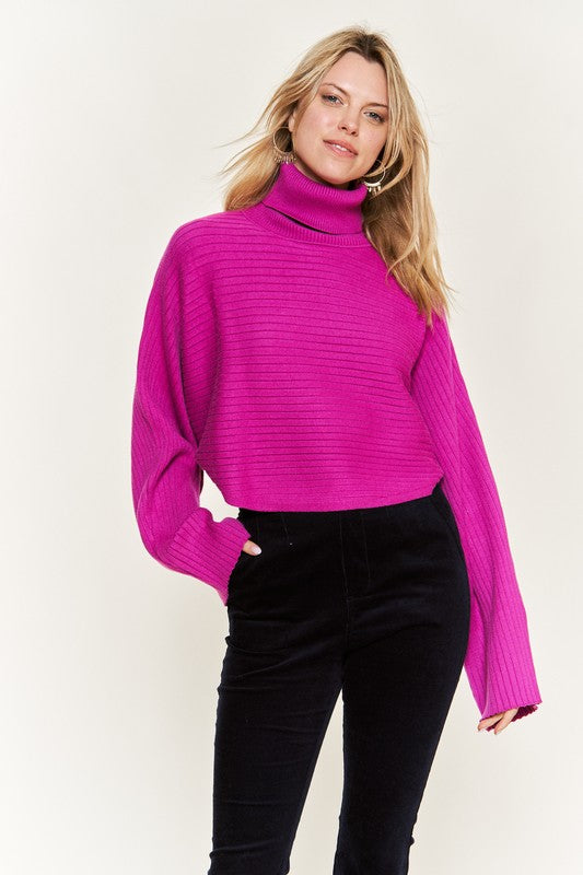 Mock neck wide sleeves top PLUS