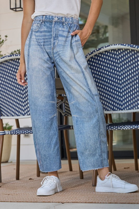 Illusion Denim Barrel Pants
