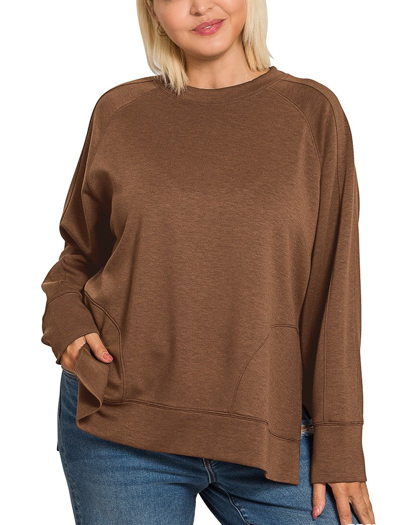 Scuba Pullover with Side Slits