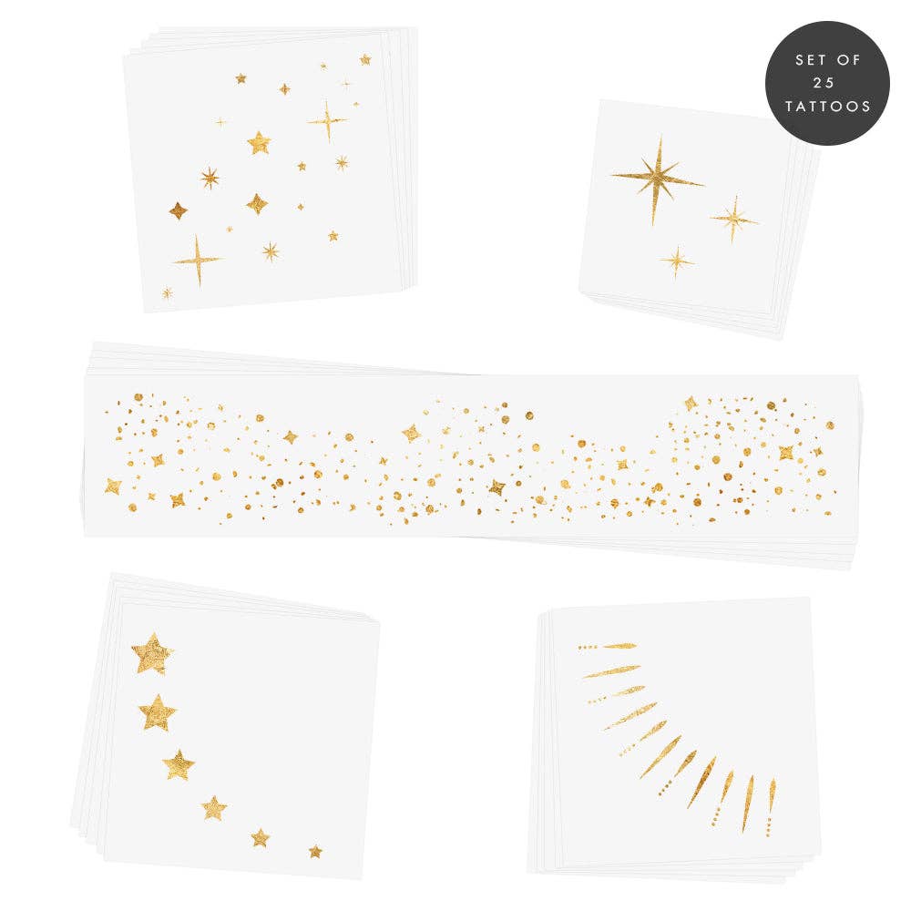 Twinkling Lights Gold Freckle Face Tattoo Pack