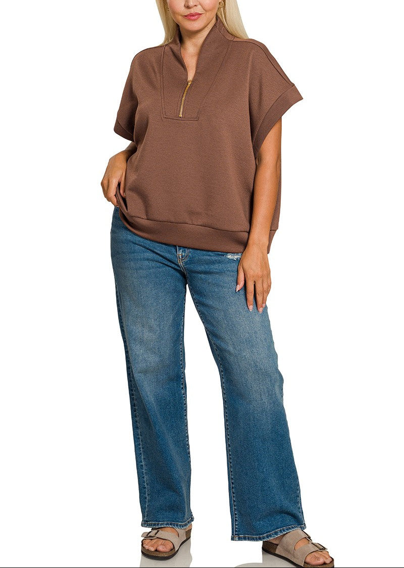 Half Zip Scuba Sweatshirt