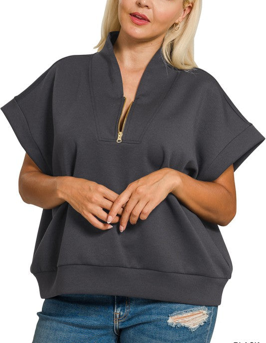 Half Zip Scuba Sweatshirt