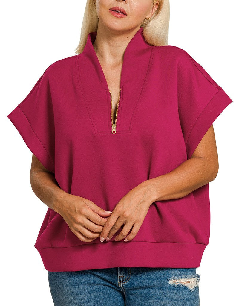 Half Zip Scuba Sweatshirt